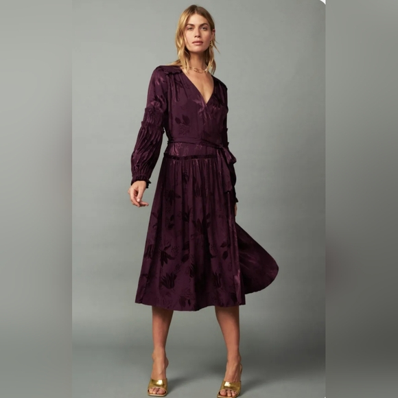 Current Air Mila Midi Long-Sleeve Wrap Dress Size XL NWT - Picture 1 of 16